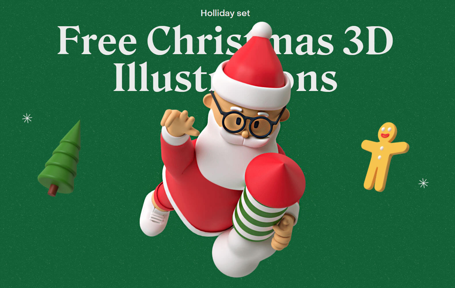 56 рождественских 3D-иллюстраций (PNG)