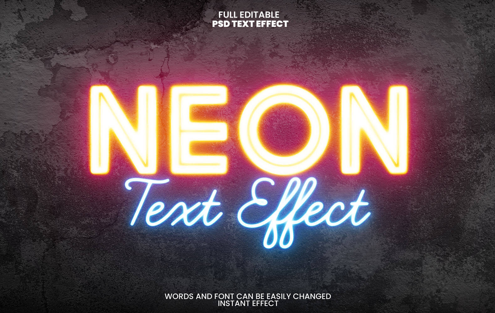Неон - Текстовый эффект (PSD)