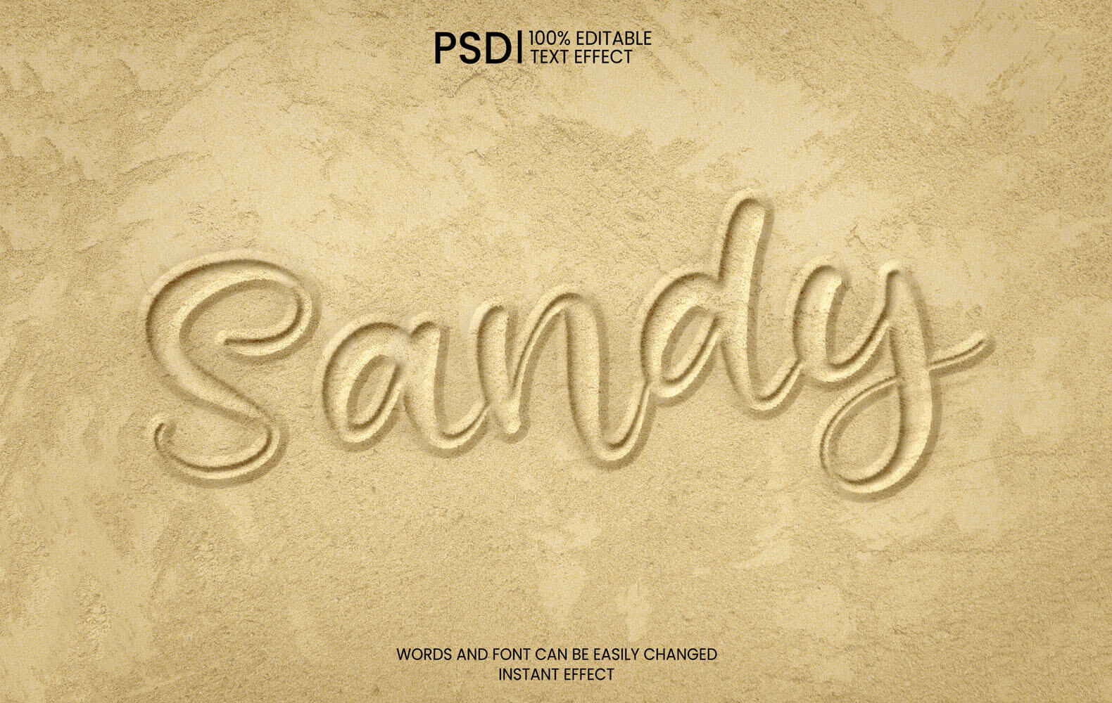 Песок - Текстовый эффект (PSD)